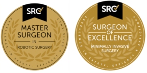 master surgeon in robotic surgery and surgeon of excellence in minimally invasive surgeries certifications